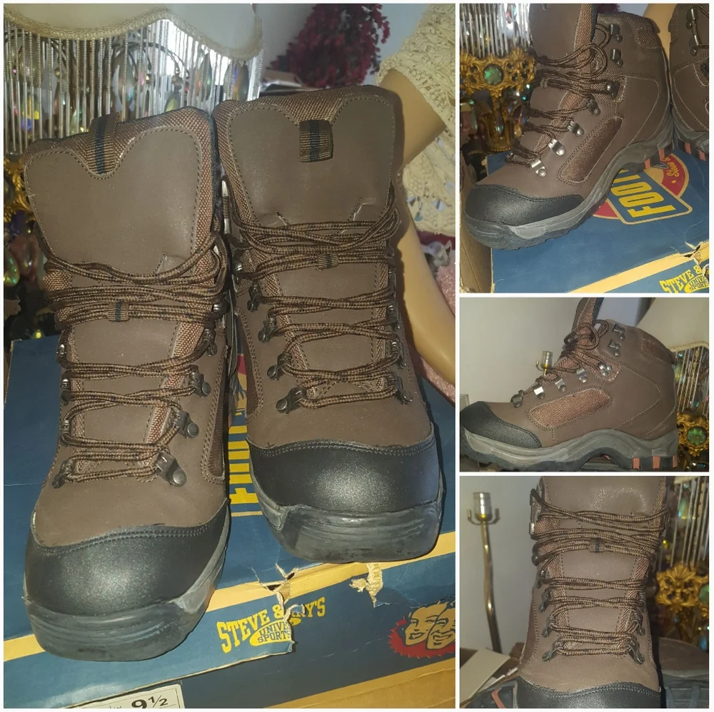 Steve and Barry brown hiking boots. Size 9.5 MENS NEW - Picture 1 of 16